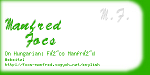 manfred focs business card